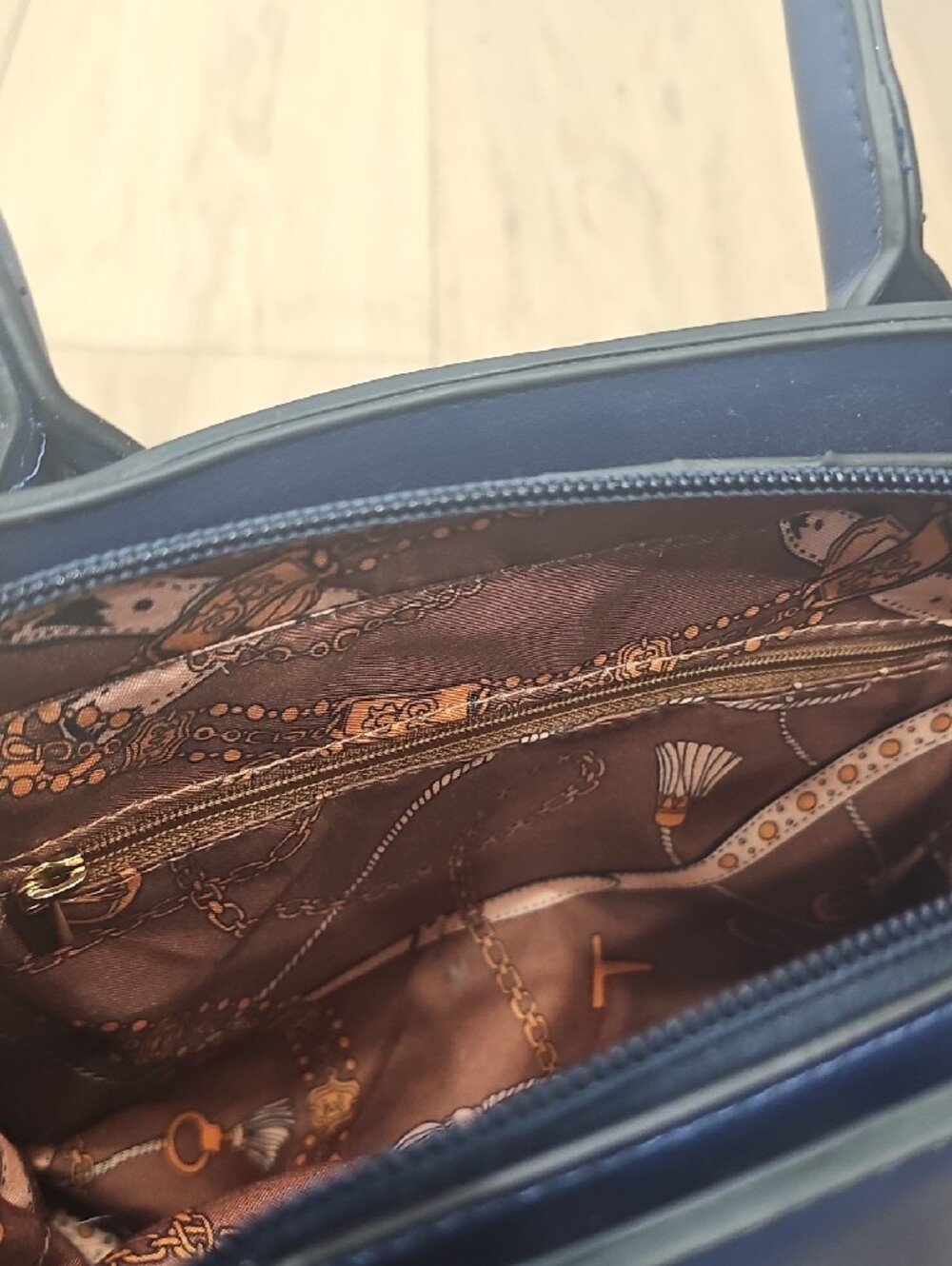 Structured Navy Satchel Handbag - Unbranded - Picture 6 of 8
